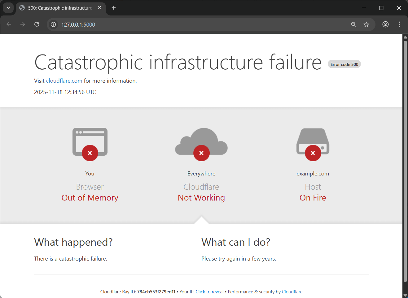 Catastrophic infrastructure failure